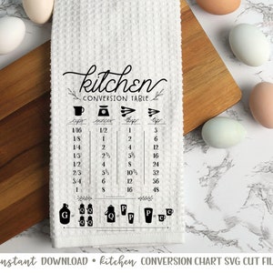 Kitchen Conversion Chart SVG, Kitchen Measurement Cheat Sheet Cut File, Kitchen Cut File, Kitchen SVG, Kitchen Measurement SVG image 3