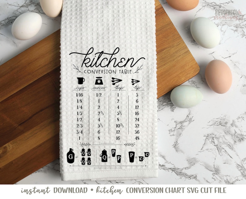 Kitchen Conversion Chart SVG, Kitchen Measurement Cheat Sheet Cut File, Kitchen Cut File, Kitchen SVG, Kitchen Measurement SVG image 3