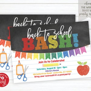 Back to School Party Invitation, Back to School Invitation, School Invitation, Meet the Teacher Invitation, Editable, Instant Access image 4