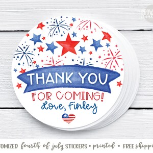 July 4th Day Gift Stickers, Patriotic Stickers, Gift Tags, Customized, Printed Stickers, Fourth of July Sticker, Favor Tags, Free Shipping image 1