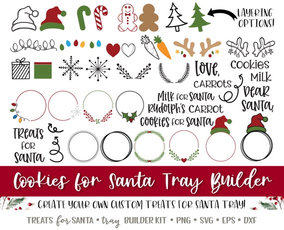 Treats for Santa Tray Builder Kit, Cookies for Santa Plate Maker SVG Files, Cut Files Il_570xn