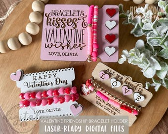 Valentinstag Freundschaft Armband Halter Laser Cut Datei (SVG, PDF, DXF)