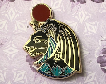 Sekhmet - Ancient Egyptian Lioness Goddess of Healing and Plagues - Enamel Pin *packaged with lavender*