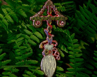 Midsommarstång Broom - Litha Midsummer Pole Enamel Pin *packaged with lavender*