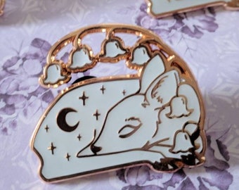 Starlight Fawn - Lily of the Valley - Spring Imbolc/Ostara Collection - enamel pin *packaged with lavender*