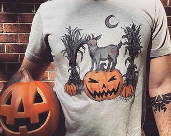 All Hallow's Eve - Pumpkin Patch & Baby Goat - Unisex Halloween Tee