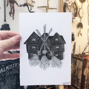 Witch House - 5x7 Print - Salem, Mass - Witch art