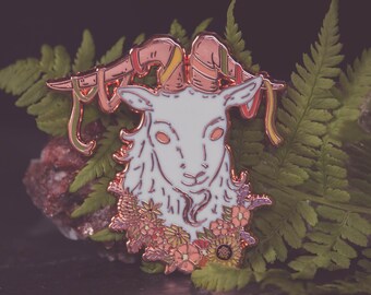 Beltane Goat - Beltane/Litha Midsummer Enamel Pin *packaged with lavender*