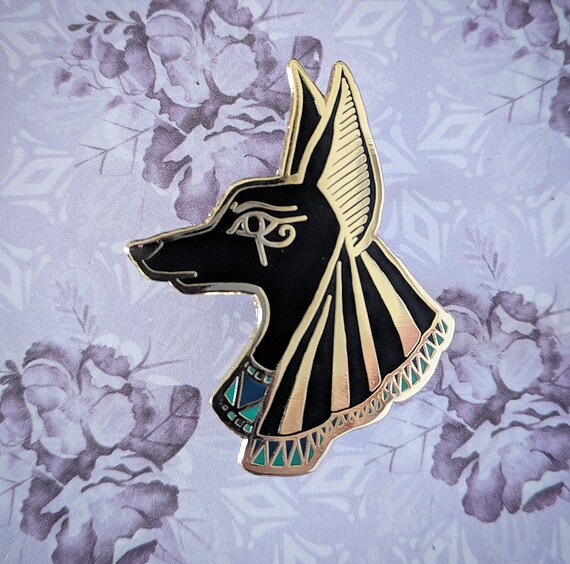 Anubis Ancient Egyptian God Of The Dead Enamel Pin Etsy