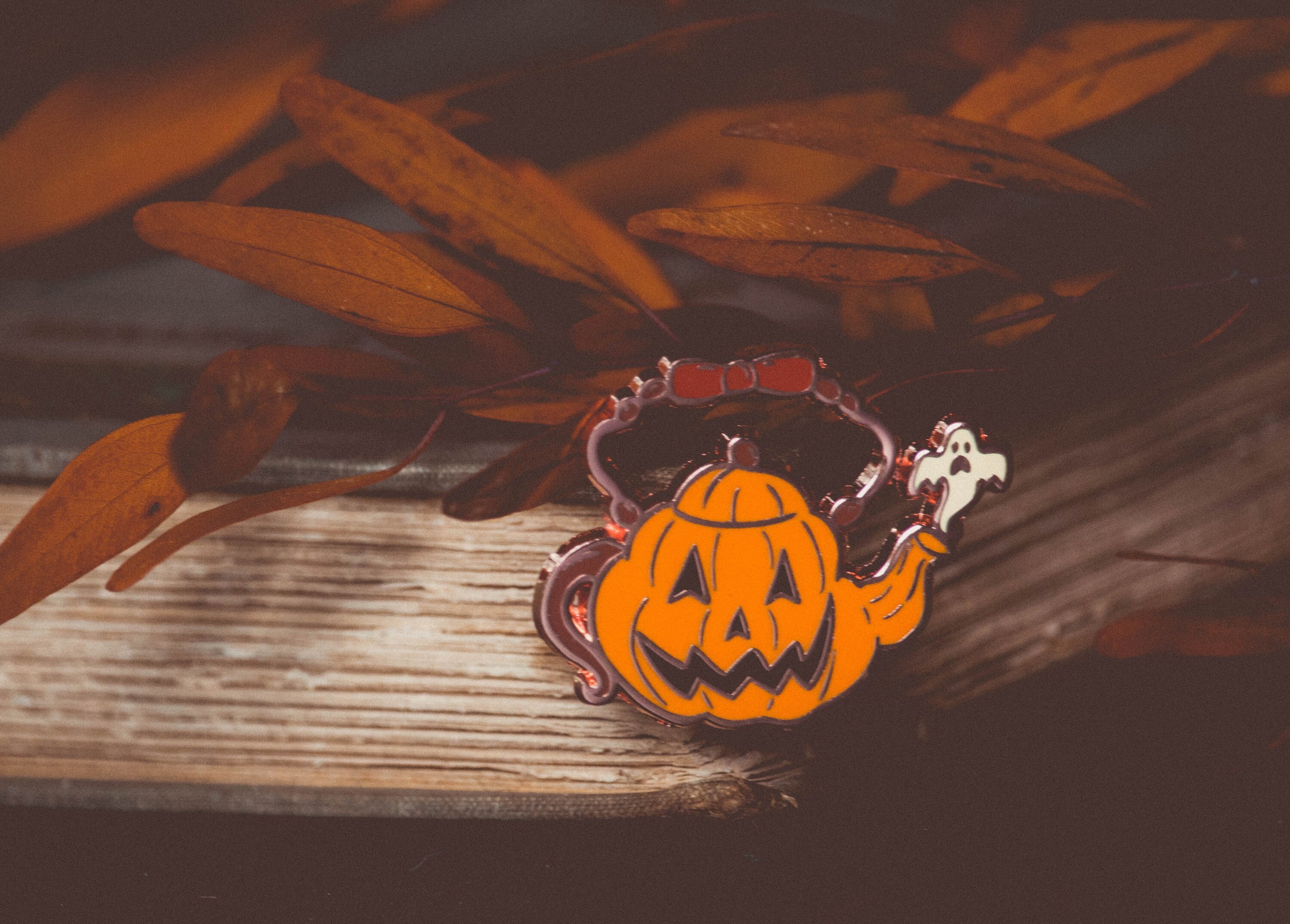 Jack-o-Lantern Teapot - Enamel Pin - Halloween Collection *packaged w…