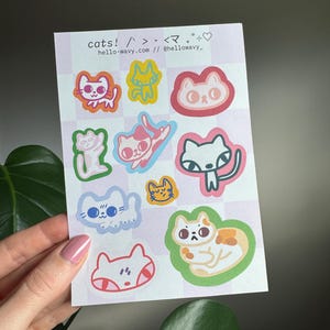 cute cats sticker sheet | planner & journal