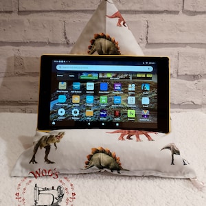 Dinosaur Tablet Pillow Stand: Kids Kindle Bean Bag Cushion