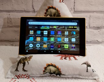 Dinosaur Tablet Pillow Stand: Kids Kindle Bean Bag Cushion