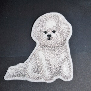 Bichon Frise sew on patch, Bichon Frise Iron on Patch, Bichon Frise adhesive patch, Bichon Frise gift, Bichon applique, Bichon badge, Fabric