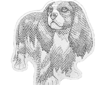 CAVALIER KING CHARLES #2 IRON-ON EMBROIDERED PATCH 