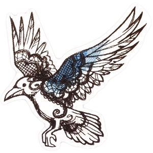 Raven Patch, Raven Phantasm patch, bird patch, Blue Raven patch, Raven iron on patch, Gothic Raven patch, Raven sew on patch, Raven adhesive