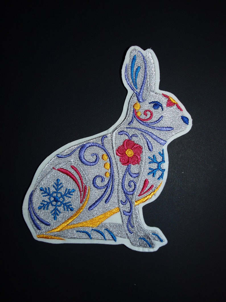 Rabbit patch Hare patch embroidered rabbit patch sew on Etsy