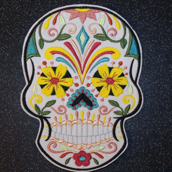 Maschinengestickter Tag der Toten Calavera Sugar Skull Mexicanna Dia de los muertos Aufnäher zum aufnähen