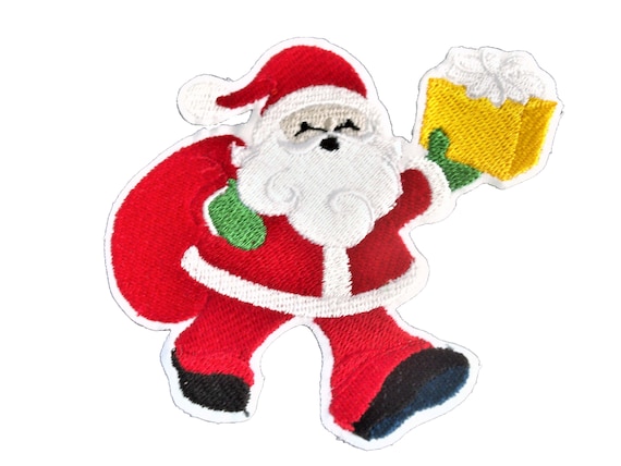 Father Christmas Sack Embroidered Iron Sew On Patch Decoration Santa Claus Badge Father Christmas Sack Embroidered Iron Sew On Patch Decoration Santa Claus Badge