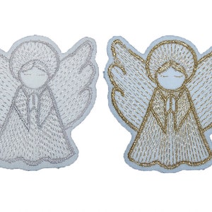 Metalen engelenpatches, engelenpatches, kleine engelenpatches, kerstengelen, naai engelen, opstrijk engelen, feestelijke patches, engelenpatch