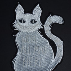 Glow in the Dark Embroidered Cat Patch - Halloween Applique
