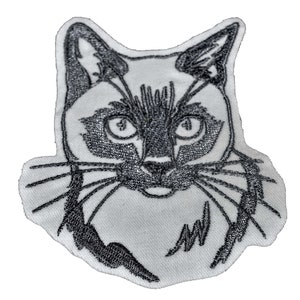 Cat Patch, Silhouette Cat Patch, Fabric Cat Patch, Embroidered Cat Patch, Iron on Cat Patch, Sew on Cat Patch, Cat Patch, Cat applique, Cats