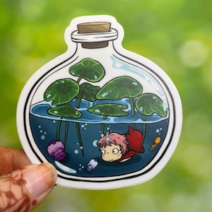 Ponyo with Lilly Pads Sticker