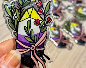 NonBinary Crystal Keychain