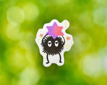 Soot Sprite Vinyl Sticker with Pink Star Sprinkle