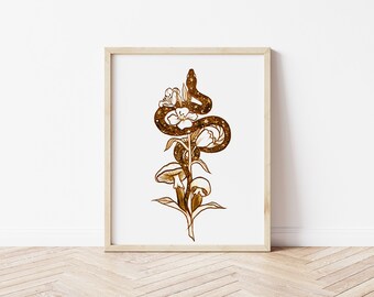 Snake & Mushroom • henna painting