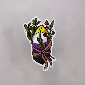 Grote niet-binaire lhbt-kristalvinylsticker