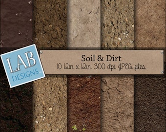 Soil and Dirt Digital  Paper - Ground Background  - Digital Paper - Instant Download Seamless Printable Garden Green Thumb for Personal Use