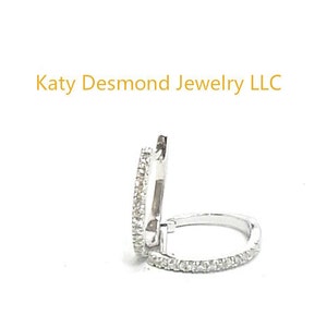 Diamond Huggie earrings in 14K White/Yellow/Rose Gold  ,Good for first , second and even third holes  # 505366,#505367,#505379