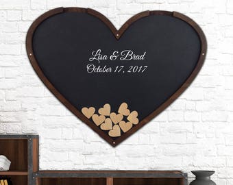 Heart drop guest book, guest book alternative, wedding guest book drop box, wedding guest book alternative