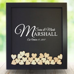 Guest book Drop Box Frame, Wedding Guest Book Alternative, Guest Book, Framed, Personalized, First names, Last name, date, guestbook
