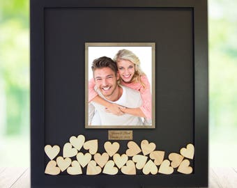 Guest book Drop Box Frame with photo opening, wedding, guestbook, frame, birthday, anniversary, guest book, alternative, sign, personlize