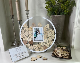 Wedding guest book 2-sided acrylic photo frame