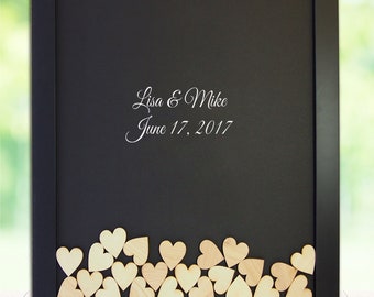 Guest book Drop Box Frame, Wedding Guest Book Alternative, Custom Guest Book, Framed, Personalized, First names, Date, guest book, wedding