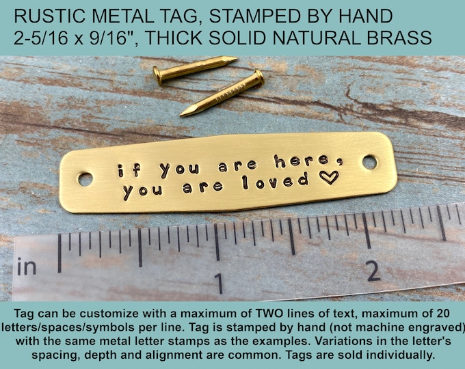 Custom Hand Punched Brass and Metal Tag Hand Stamped Key Tag Key Fob ...