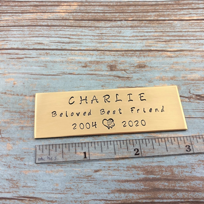 Rustic Metal Name Plate for Pet Cremation Box Hand Stamped Etsy