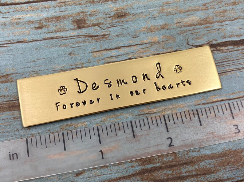 Rustic Metal Name Plate for Pet Cremation Box Hand Stamped Etsy