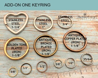 ONE Key Ring, Add on Keyring, Stainless Steel Split Ring, Antiqued Copper Plated Keyring, Antiqued Bronze Plated Key Ring, SOLD INDIVIDUALLY