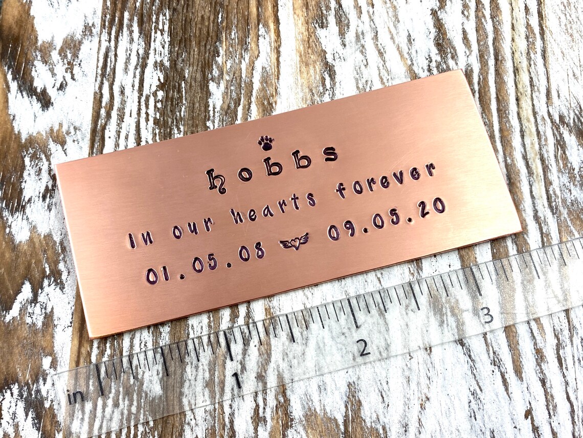 Rustic Metal Name Plate for Pet Cremation Box Hand Stamped Etsy