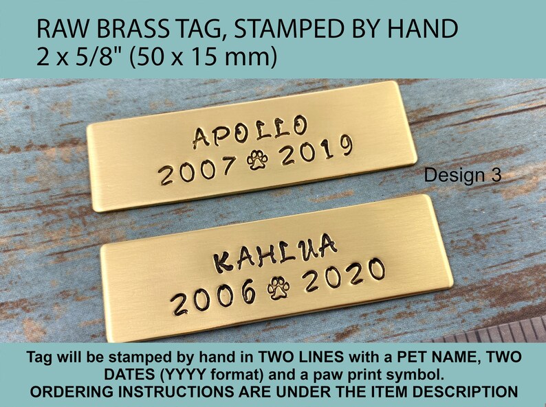 Rustic Metal Name Plate for Pet Cremation Box Hand Stamped Etsy