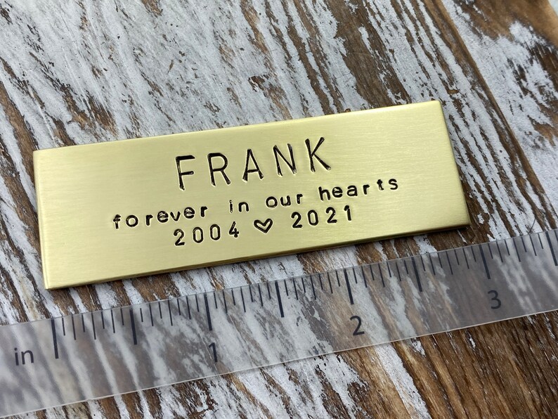 Rustic Personalized Metal Name Plate for Pet Cremation Box Etsy