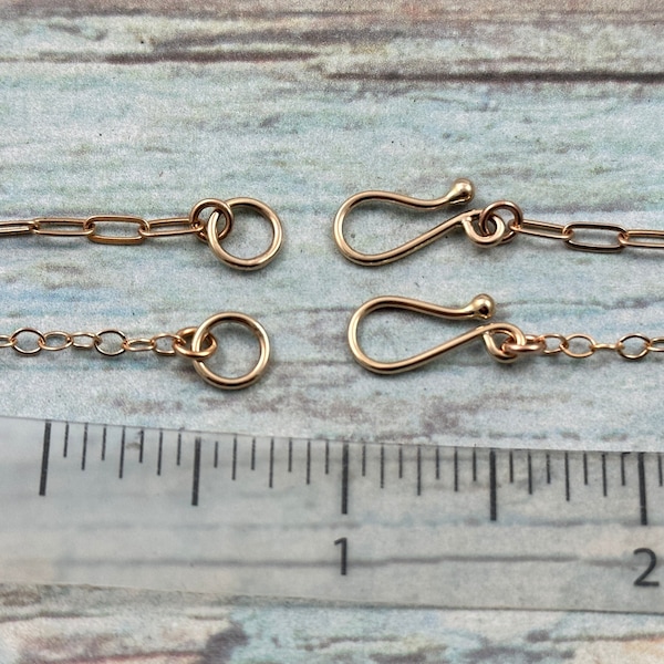 ONE Genuine Solid Natural BRONZE Necklace, Minimal Simple Bronze Chain Necklace, Layering Necklace, Bronze Hook Clasp or BRASS Lobster Clasp