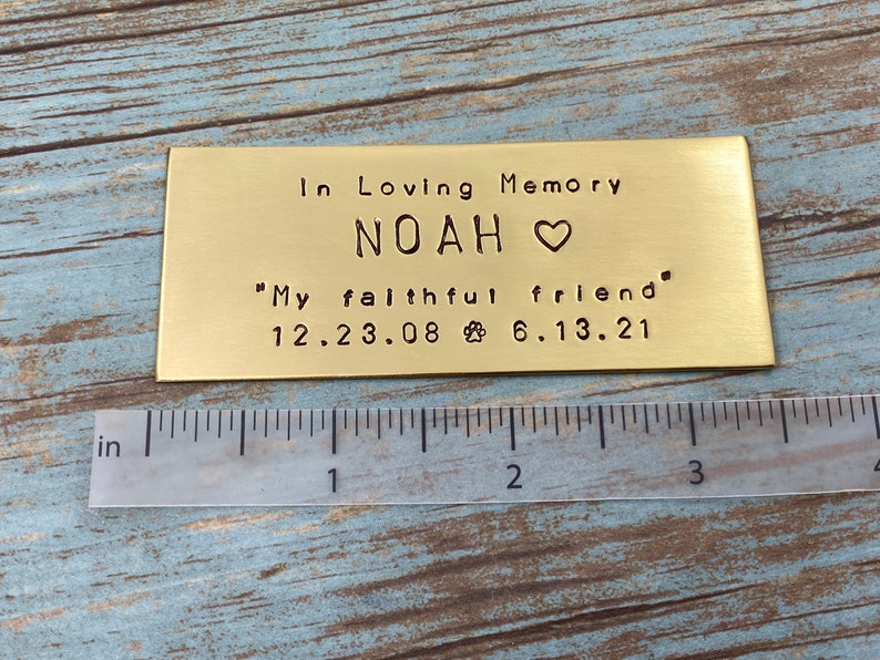 Rustic Metal Name Plate for Pet Cremation Box Hand Stamped Etsy
