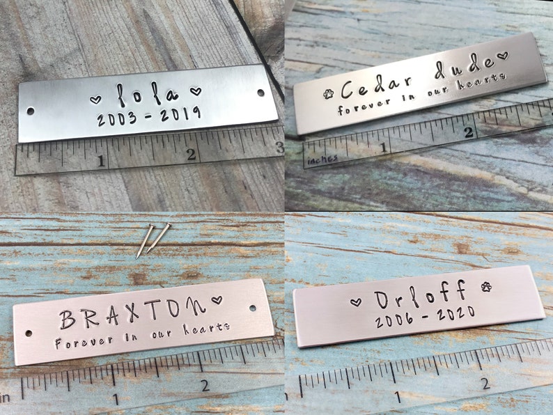 Rustic Metal Name Plate for Pet Cremation Box Hand Stamped Etsy