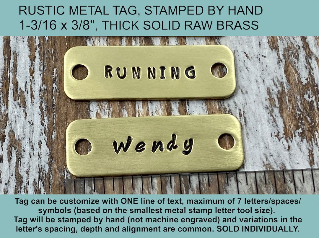 Custom Engraved Raw Brass Single Initial or Name Charms Custom Engraved Raw Brass Single Initial or Name Charms