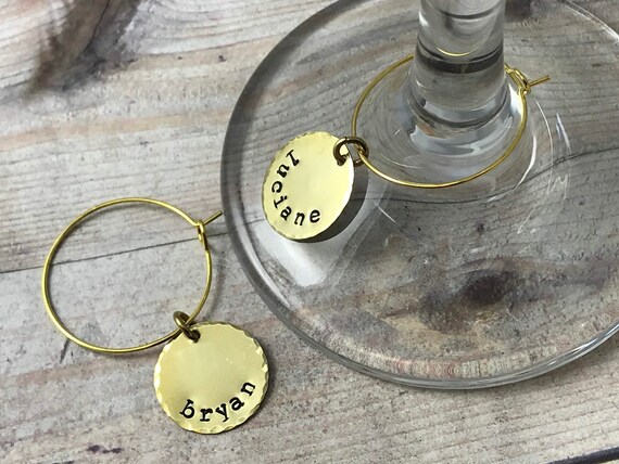 Name Wine Glass Charms Party Bridal Shower Wine Glass Charms Party